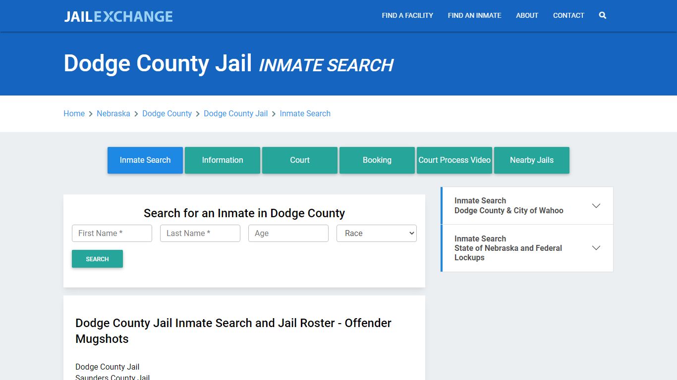 Dodge County Jail, NE Inmate Search: Roster & Mugshots