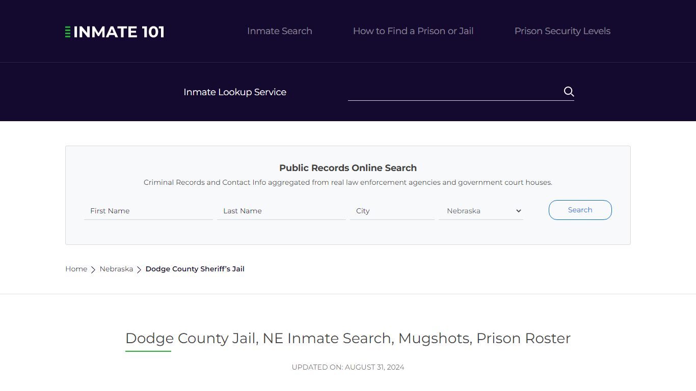 Dodge County Jail, NE Inmate Search, Mugshots, Prison Roster